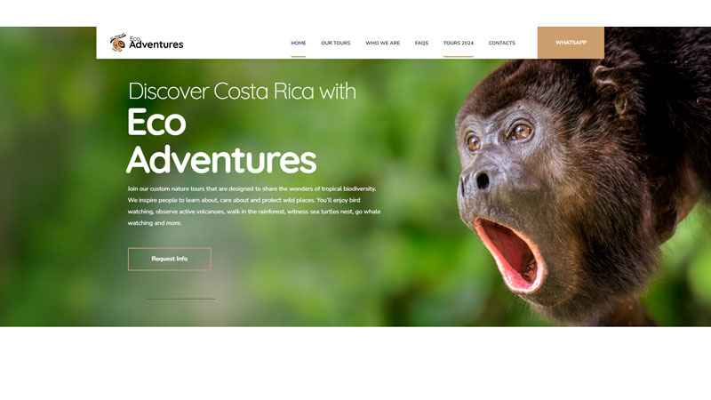 ECO Adventures diseño web pagina inicio